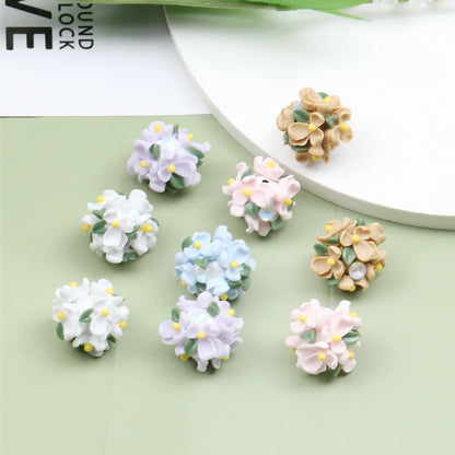 Design 40Pcs 25*25MM Flower Beads/Round Shape/Hand Made/Jewelry Findings & Components/DIY Polymer Clay Beads #17366