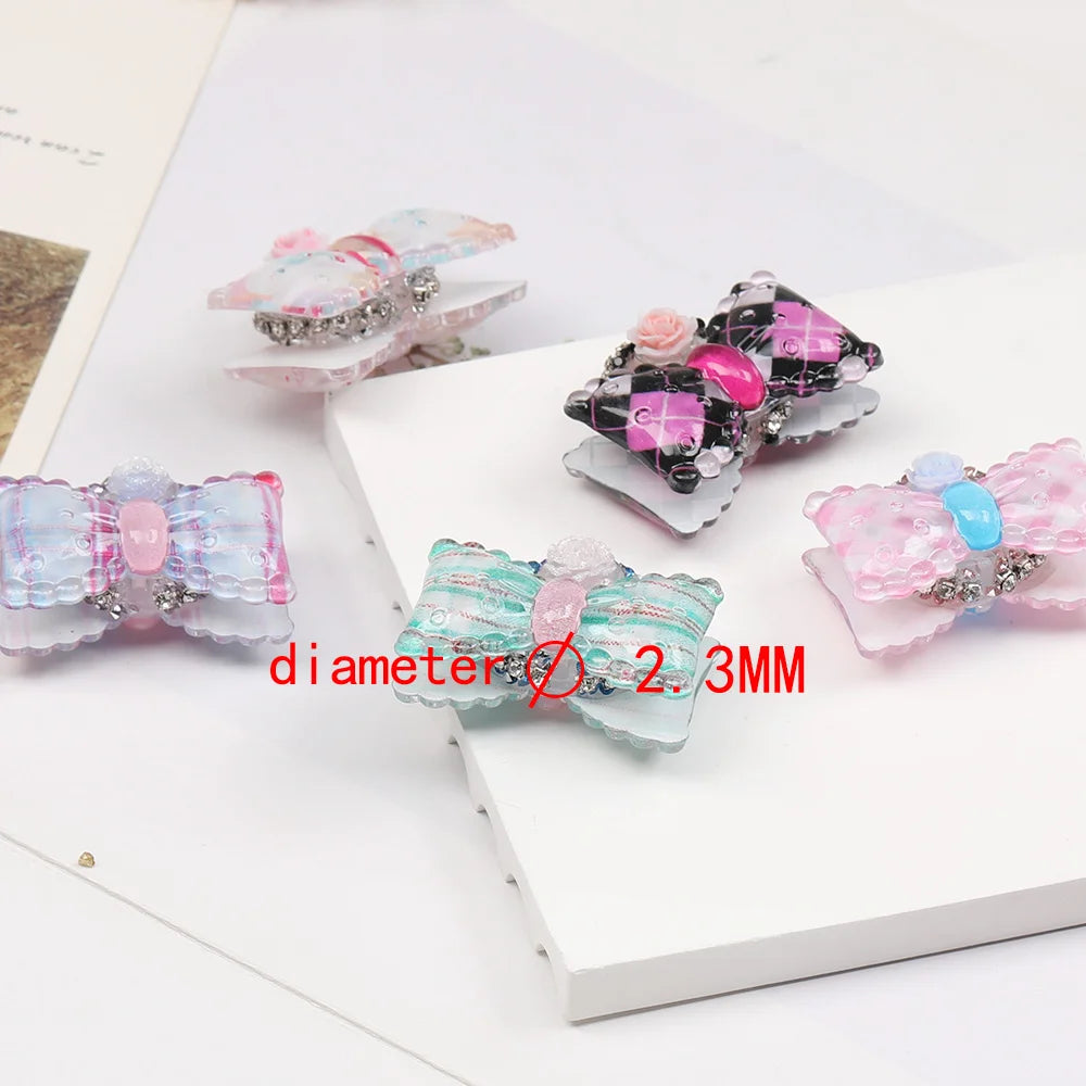 Design 20Pcs 26*39MM Fancy Bead/Hand Made/Jewelry Findings & Components/Rhinestone Effect/Bowknot Shape/DIY Beads #17842