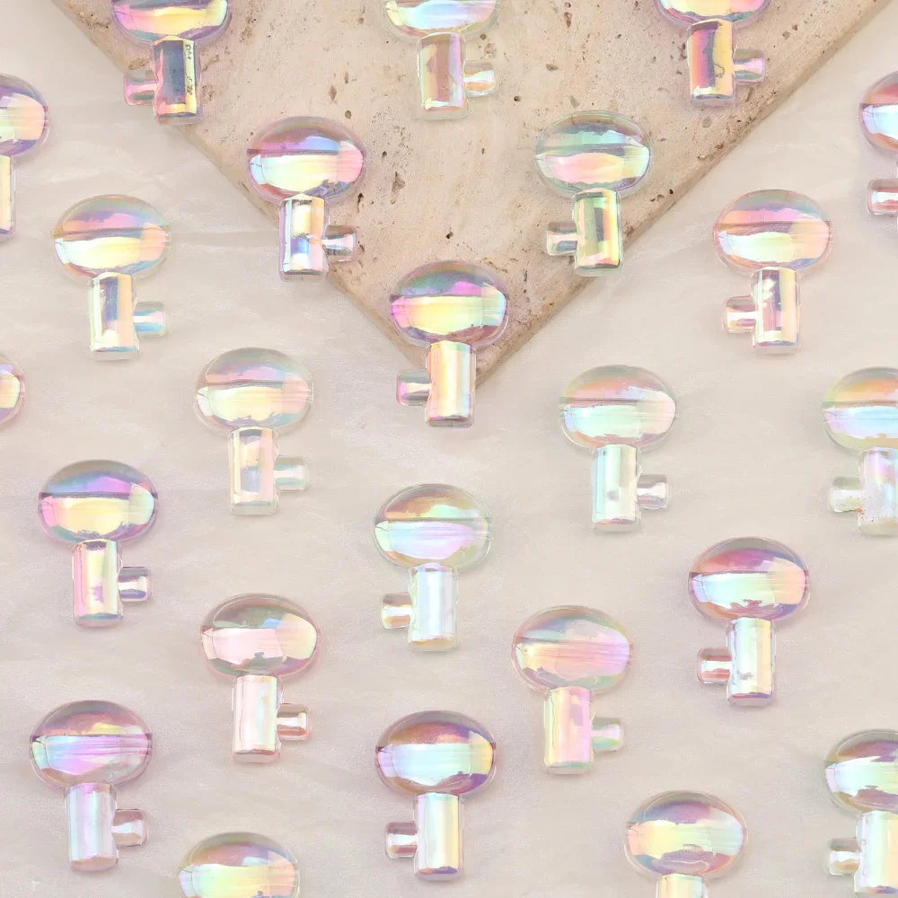 Design 100Pcs Jewelry Findings & Components/DIY Beads Making/Hand Made/Flower Shape/Aurora Matte Effect/Acrylic Bead