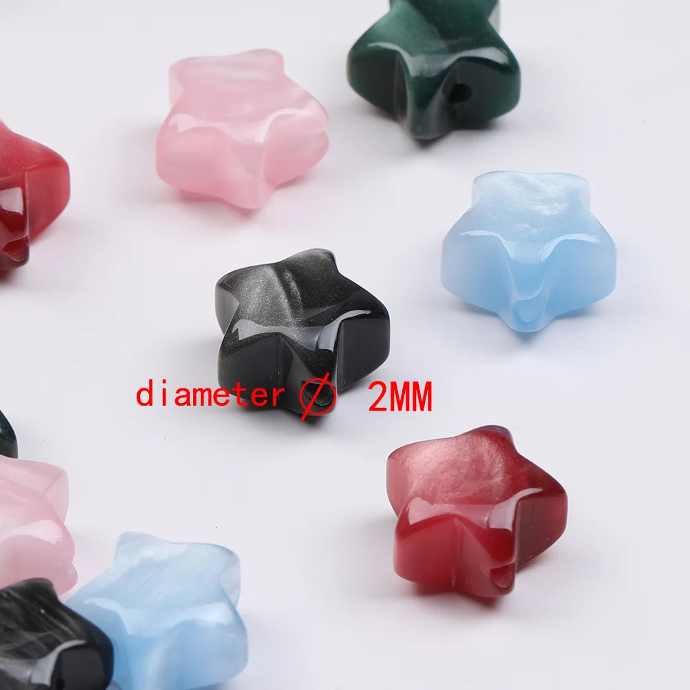 Design 100Pcs 17*17MM DIY Beads/Hand Made/Star Shape/Marble Effect/Resin Beads/Jewelry Findings & Components #17927