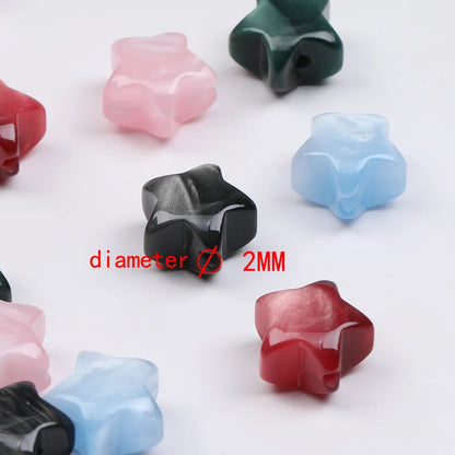 Design 100Pcs 17*17MM DIY Beads/Hand Made/Star Shape/Marble Effect/Resin Beads/Jewelry Findings & Components #17927