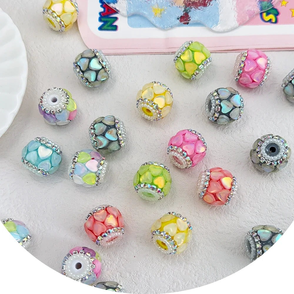 Handmade 50Pcs 16*17MM DIY Fancy Beads/Rhinestone Effect/Hand Made/Jewelry Findings & Components/Round Shape #18278