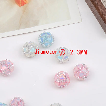 Design 50Pcs 16*16MM Acrylic Bead/Round Shape/Rhinestone Effect/DIY/Hand Made/Jewelry Findings & Components #17699