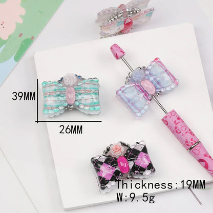 Design 20Pcs 26*39MM Fancy Bead/Hand Made/Jewelry Findings & Components/Rhinestone Effect/Bowknot Shape/DIY Beads #17842