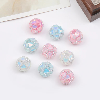 Design 50Pcs 16*16MM Acrylic Bead/Round Shape/Rhinestone Effect/DIY/Hand Made/Jewelry Findings & Components #17699