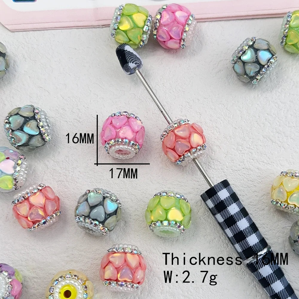 Handmade 50Pcs 16*17MM DIY Fancy Beads/Rhinestone Effect/Hand Made/Jewelry Findings & Components/Round Shape #18278