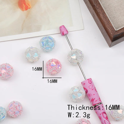 Design 50Pcs 16*16MM Acrylic Bead/Round Shape/Rhinestone Effect/DIY/Hand Made/Jewelry Findings & Components #17699