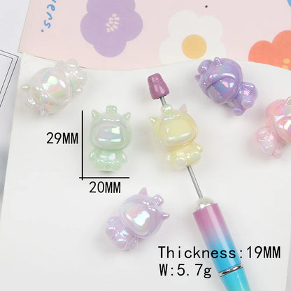 Design 100Pcs 20*29MM DIY Beads/Aurora Luminous Effect/Cartoon Shape/Hand Made/Jewelry Accessories/Acrylic Bead #17299