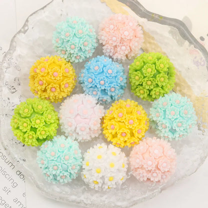 Design 50Pcs DIY Making/Fancy Beads/Round Shape/Polymer Clay Bead/Hand Made/Flower Bead/Jewelry Findings & Components
