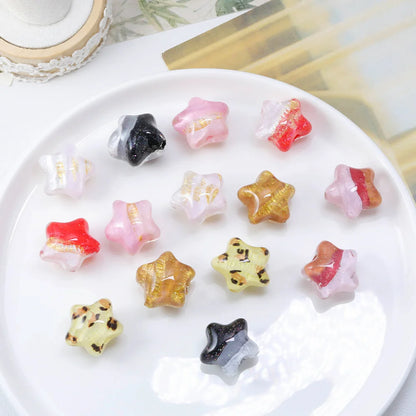 Handmade 50Pcs 19*20MM Resin Beads/Glitter Powder Effect/Star Shape/DIY/Jewelry Findings & Components #18690