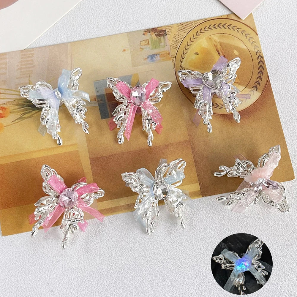 Handmade 40Pcs 31*32MM Jewelry Findings & Components/DIY Bead/Luminous Effect/Butterfly Shape/Alloy #18793