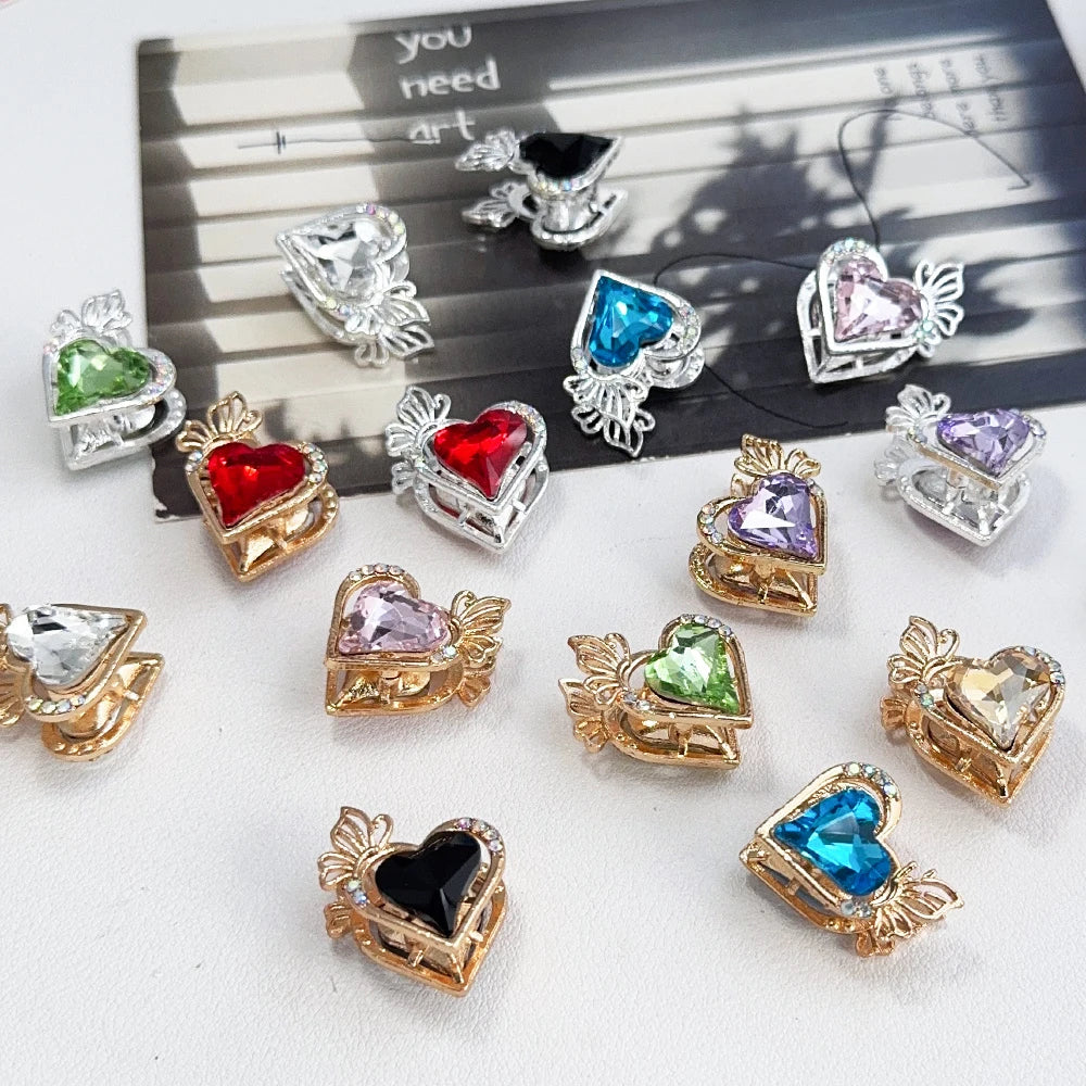 Handemade 21*23MM 40Pcs DIY Fancy Beads/Jewelry Accessories/Rhinestone Effect/Heart Shape/Alloy Beads #18111