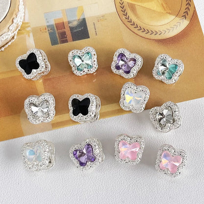 Handmade 50Pcs 15*15MM Hand Made/DIY Beads/Rhinestone Effect/Jewelry Findings & Components/Butterfly Shape/Alloy #18794