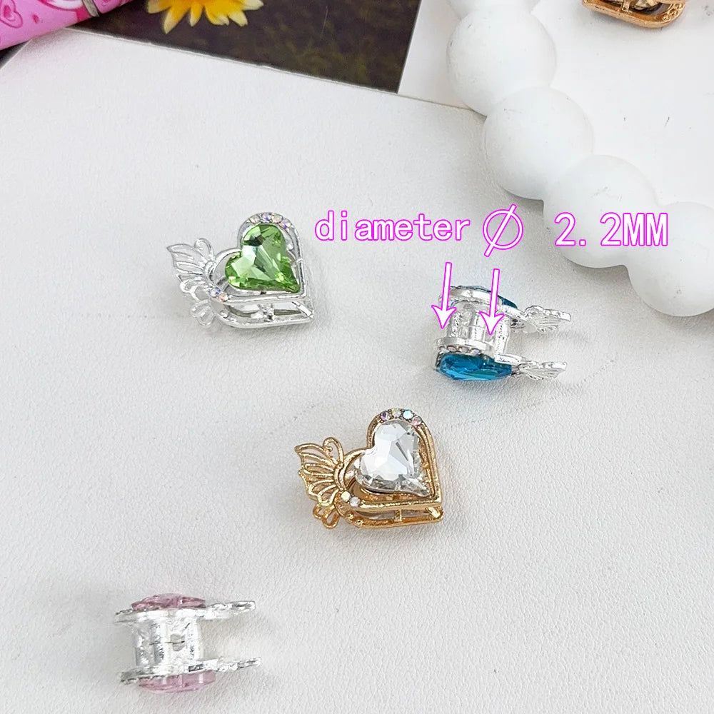 Handemade 21*23MM 40Pcs DIY Fancy Beads/Jewelry Accessories/Rhinestone Effect/Heart Shape/Alloy Beads #18111