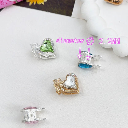 Handemade 21*23MM 40Pcs DIY Fancy Beads/Jewelry Accessories/Rhinestone Effect/Heart Shape/Alloy Beads #18111