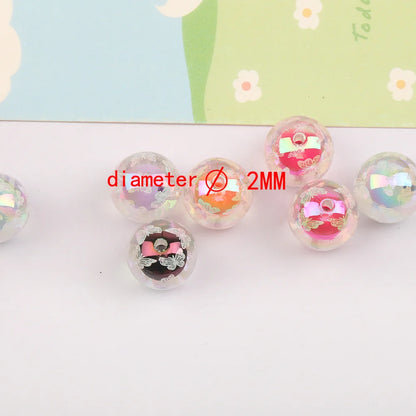Design 100Pcs 16*16MM Acrylic Bead/Jewelry Accessories/Aurora Effect/Round Shape/DIY Printing Beads/Hand Made #16723