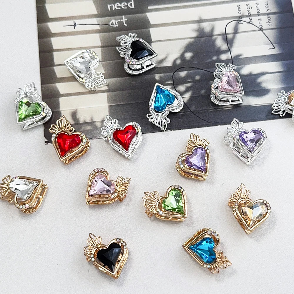 Handemade 21*23MM 40Pcs DIY Fancy Beads/Jewelry Accessories/Rhinestone Effect/Heart Shape/Alloy Beads #18111