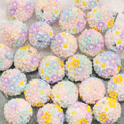 Design 50Pcs DIY Making/Fancy Beads/Round Shape/Polymer Clay Bead/Hand Made/Flower Bead/Jewelry Findings & Components