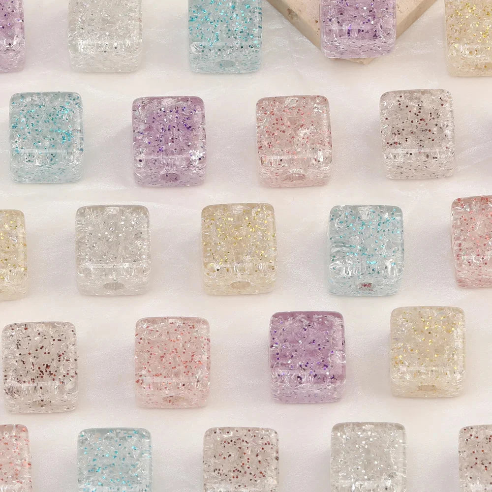 Design 100Pcs Jewelry Findings & Components/DIY Beads Making/Hand Made/Flower Shape/Aurora Matte Effect/Acrylic Bead