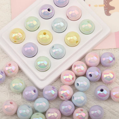 Design 16MM 100Pcs Hand Made Accessories/Acrylic Beads/Round Shape/Aurora Effect/DIY Parts/Jewelry Findings & Components