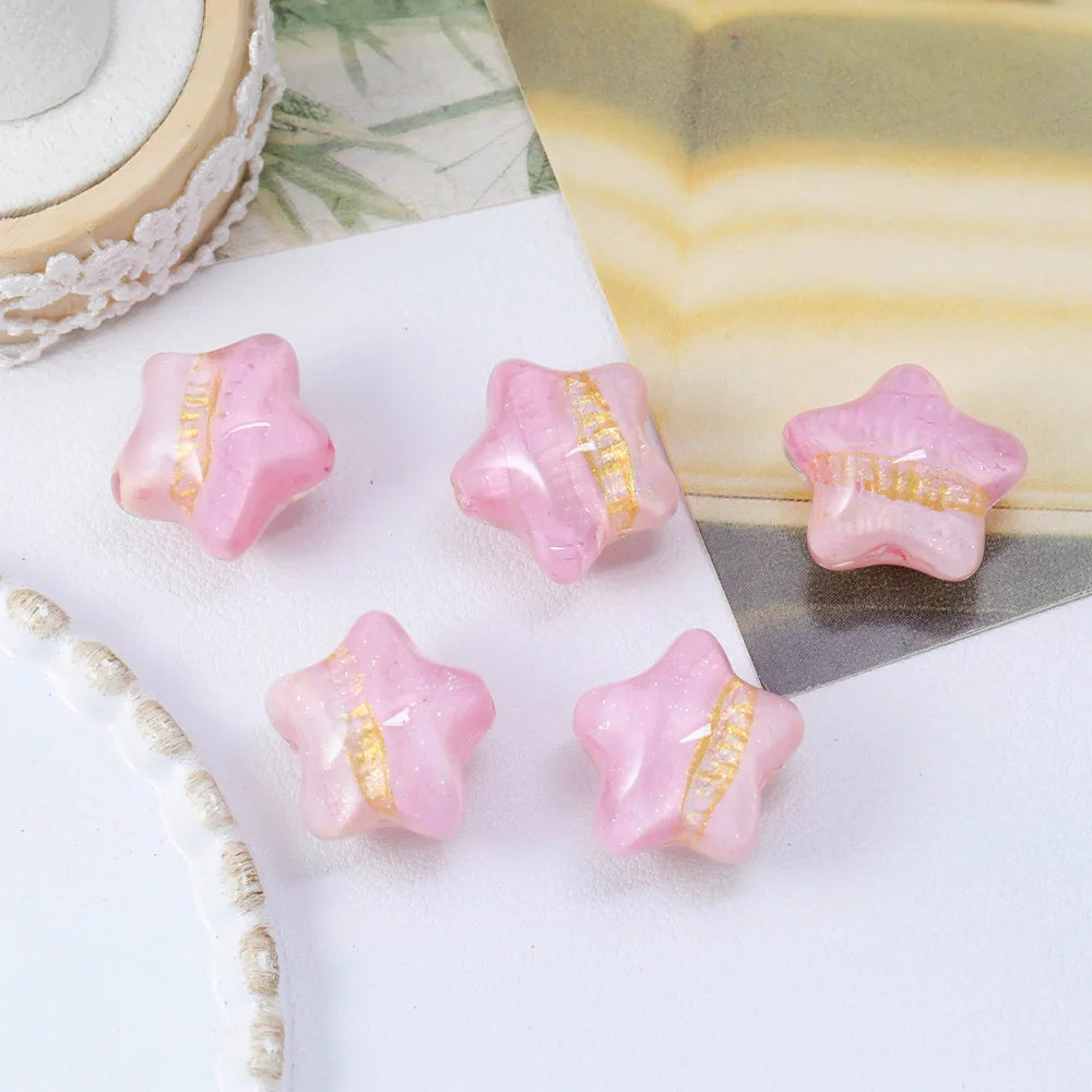 Handmade 50Pcs 19*20MM Resin Beads/Glitter Powder Effect/Star Shape/DIY/Jewelry Findings & Components #18690