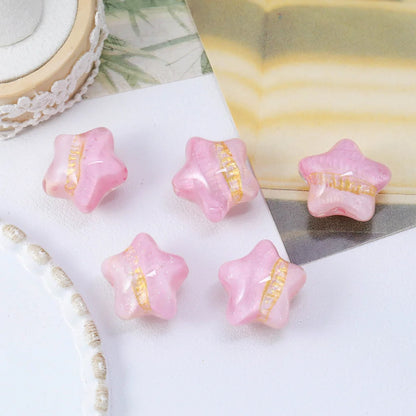Handmade 50Pcs 19*20MM Resin Beads/Glitter Powder Effect/Star Shape/DIY/Jewelry Findings & Components #18690