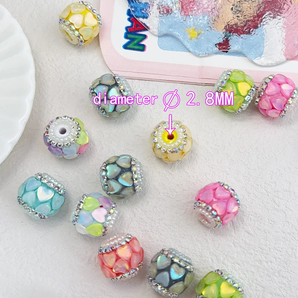 Handmade 50Pcs 16*17MM DIY Fancy Beads/Rhinestone Effect/Hand Made/Jewelry Findings & Components/Round Shape #18278
