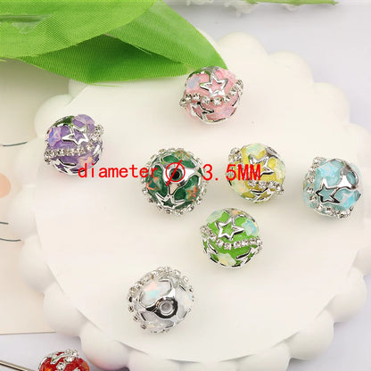Design 50Pcs 20*20MM Acrylic Bead/Hand Made/Jewelry Findings & Components/Star Patch Effect/Round Shape/Fancy Bead/DIY