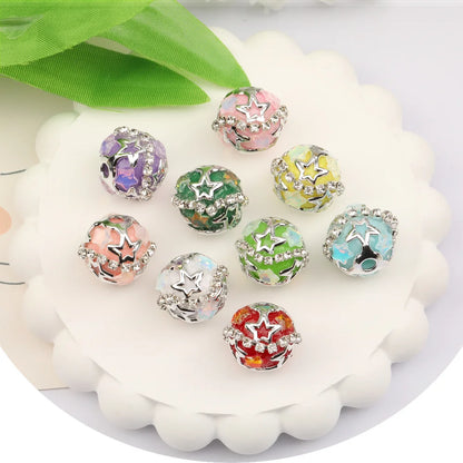 Design 50Pcs 20*20MM Acrylic Bead/Hand Made/Jewelry Findings & Components/Star Patch Effect/Round Shape/Fancy Bead/DIY