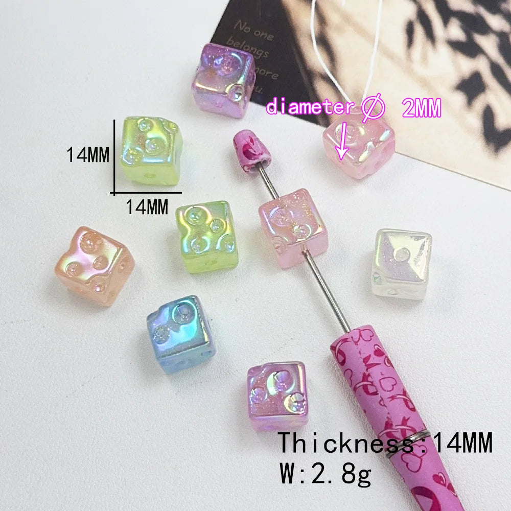 Design 100Pcs DIY Beads/Hand Made/Heart Flower Shape/Luminous Effect/Acrylic Bead/Jewelry Findings & Components #18127