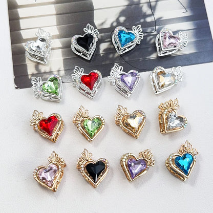 Handemade 21*23MM 40Pcs DIY Fancy Beads/Jewelry Accessories/Rhinestone Effect/Heart Shape/Alloy Beads #18111