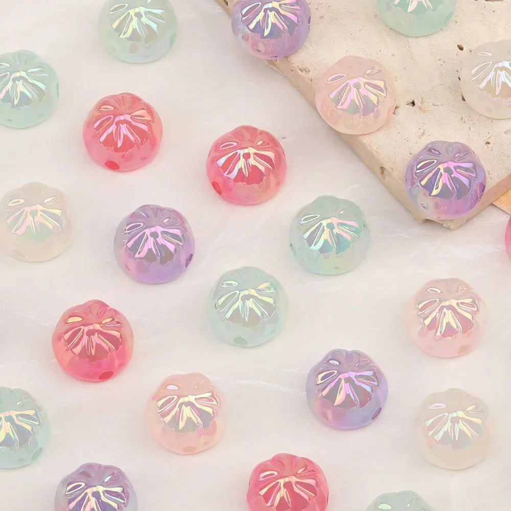 Design 100Pcs Jewelry Findings & Components/DIY Beads Making/Hand Made/Flower Shape/Aurora Matte Effect/Acrylic Bead