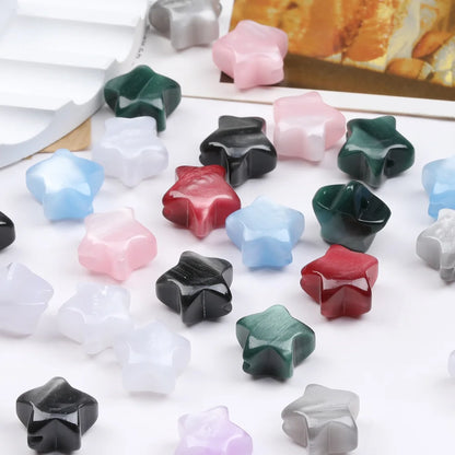 Design 100Pcs 17*17MM DIY Beads/Hand Made/Star Shape/Marble Effect/Resin Beads/Jewelry Findings & Components #17927