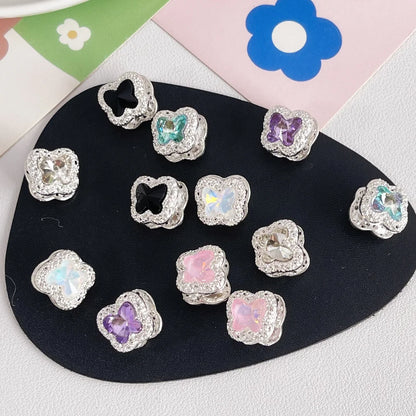 Handmade 50Pcs 15*15MM Hand Made/DIY Beads/Rhinestone Effect/Jewelry Findings & Components/Butterfly Shape/Alloy #18794