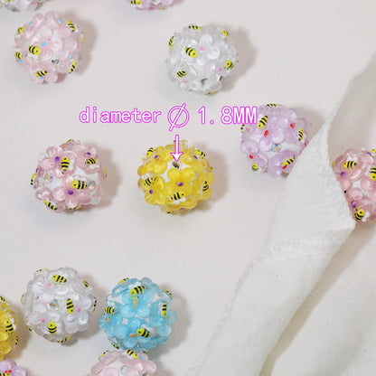 Cordial Handmade 50Pcs 18*18MM DIY Fancy Bead/Flower Bees Effect/Jewelry Findings & Components/Polymer Clay Bead #18315