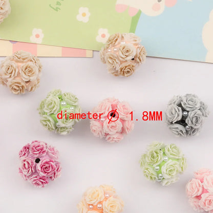 Design 50Pcs 22*22MM Polymer Clay Beads/Hand Made/Jewelry Accessories/Luminous Effect/Round Shape/DIY Beads #16877