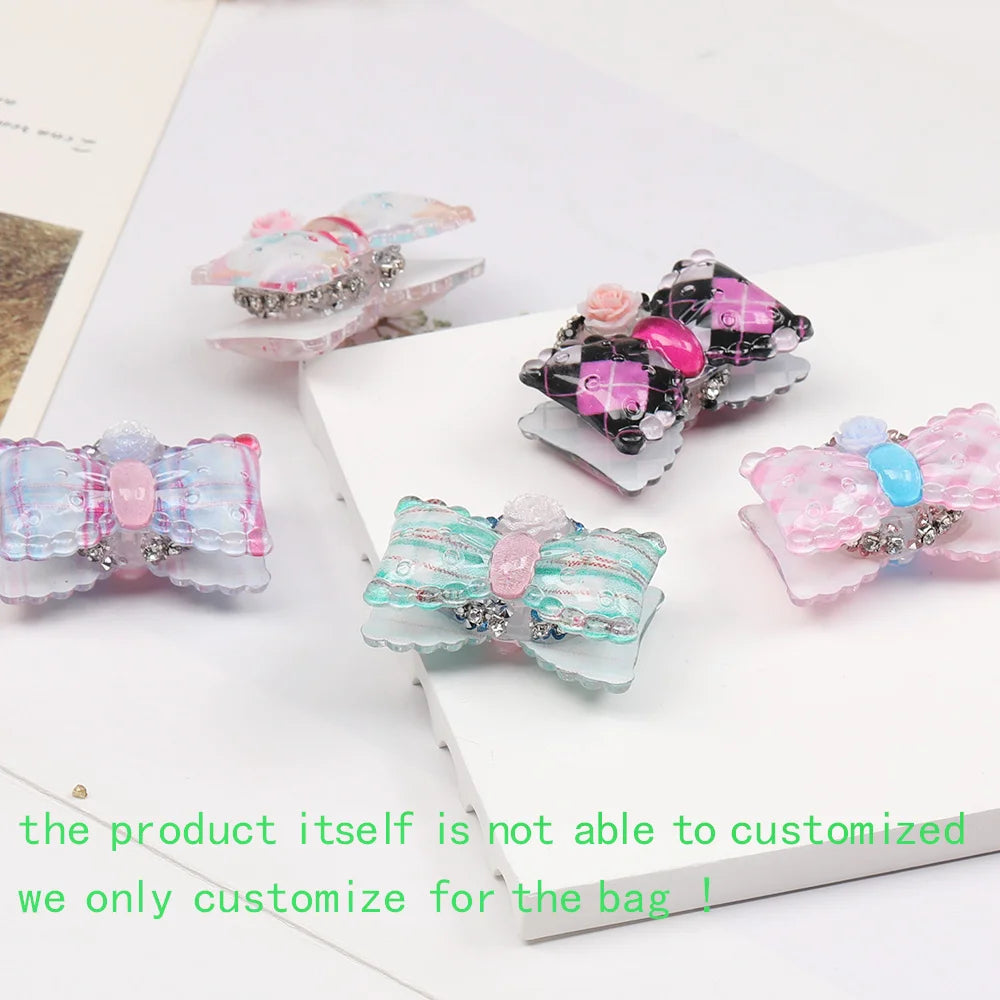 Design 20Pcs 26*39MM Fancy Bead/Hand Made/Jewelry Findings & Components/Rhinestone Effect/Bowknot Shape/DIY Beads #17842