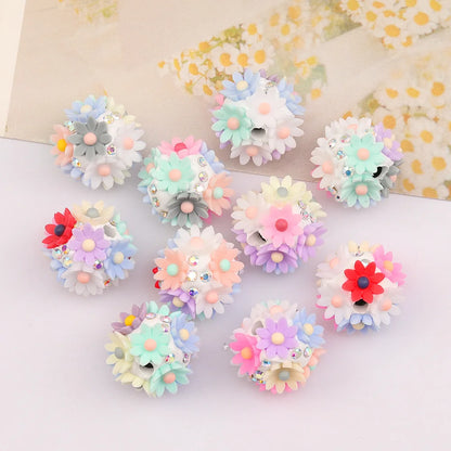 Design 50Pcs DIY Making/Fancy Beads/Round Shape/Polymer Clay Bead/Hand Made/Flower Bead/Jewelry Findings & Components