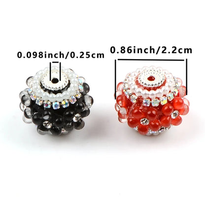 4pcs Creative flower Rhinestone large wheel bead Acrylic round beads for Jewelry Making supplies DIY Charms Bracelet Space beads