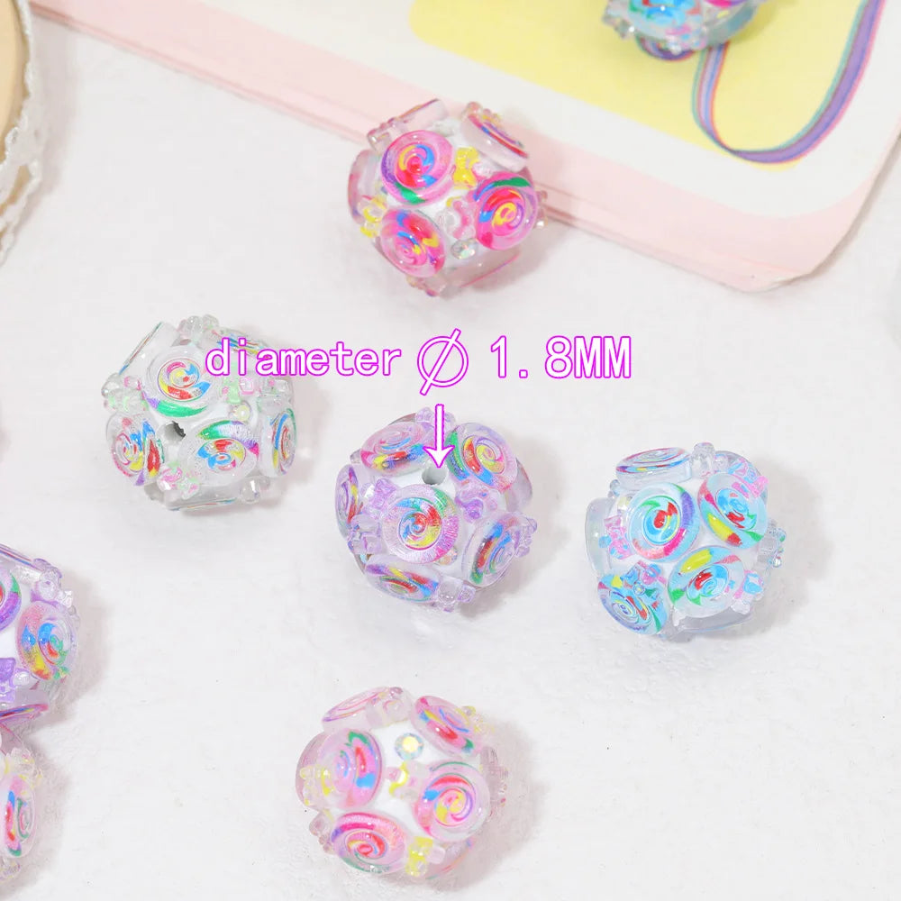 Handmade 20*20MM 50Pcs DIY Fancy Beads/Flower Effect/Jewelry Findings & Components/Polymer Clay Bead #18410