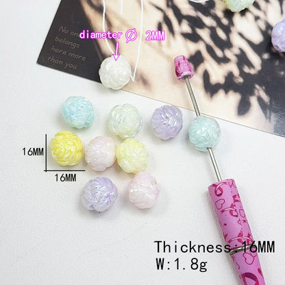 Design 100Pcs DIY Beads/Hand Made/Heart Flower Shape/Luminous Effect/Acrylic Bead/Jewelry Findings & Components #18127
