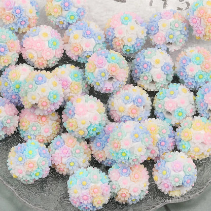 Design 50Pcs DIY Making/Fancy Beads/Round Shape/Polymer Clay Bead/Hand Made/Flower Bead/Jewelry Findings & Components