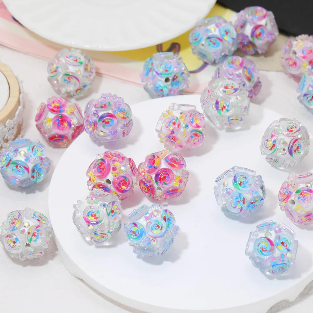 Handmade 20*20MM 50Pcs DIY Fancy Beads/Flower Effect/Jewelry Findings & Components/Polymer Clay Bead #18410