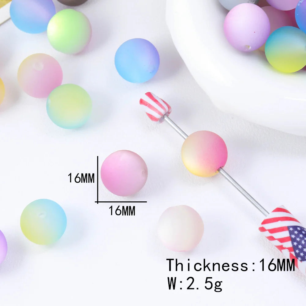 Handmade 100Pcs 16*16MM DIY Beads Making/Matte Cat Eye Effect/Jewelry Accessories/Round Shape/Acrylic #18686