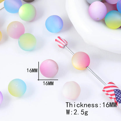 Handmade 100Pcs 16*16MM DIY Beads Making/Matte Cat Eye Effect/Jewelry Accessories/Round Shape/Acrylic #18686
