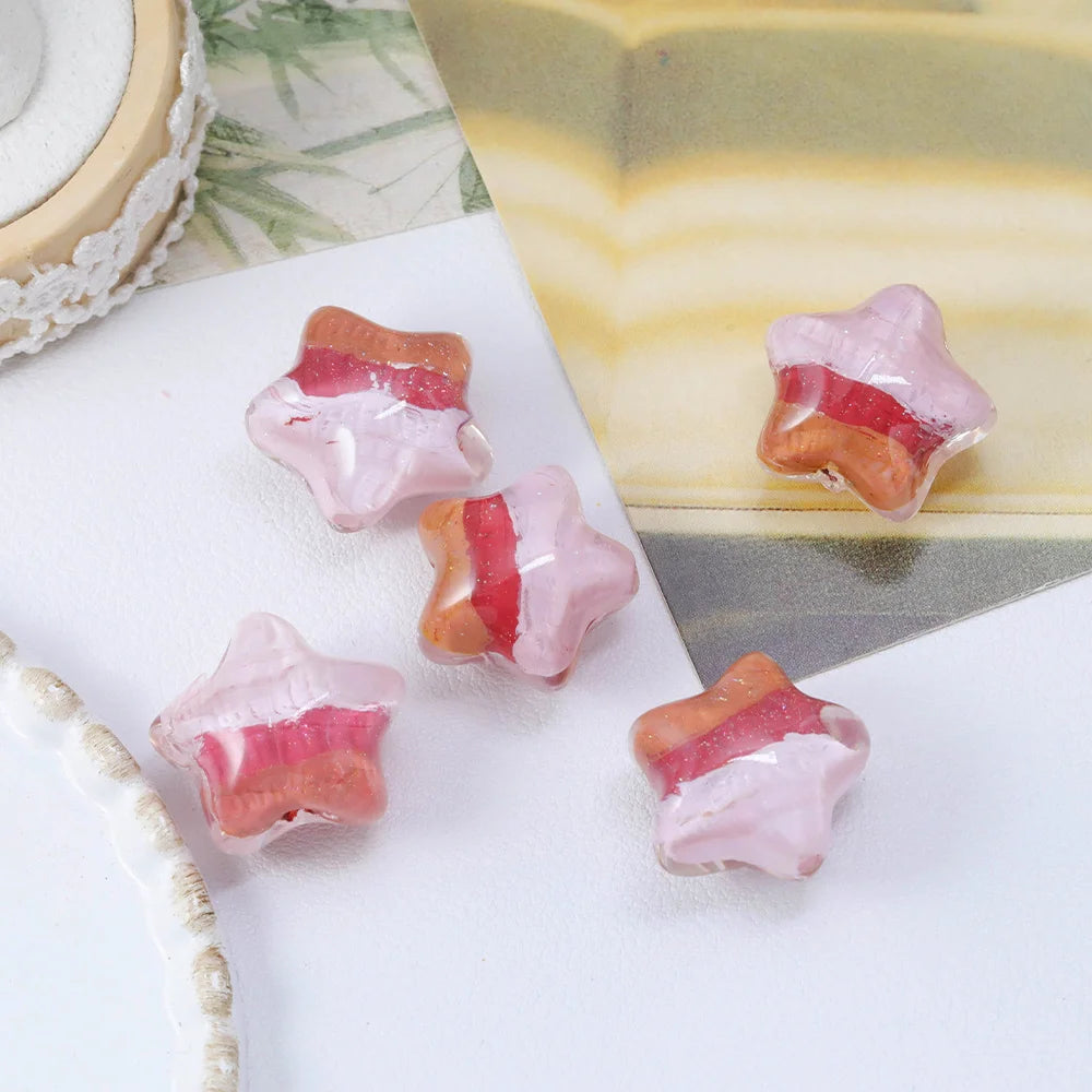 Handmade 50Pcs 19*20MM Resin Beads/Glitter Powder Effect/Star Shape/DIY/Jewelry Findings & Components #18690