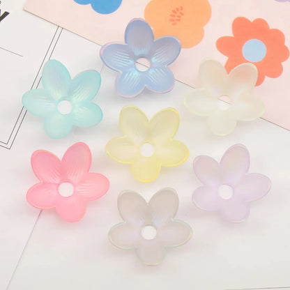 Design 100Pcs Jewelry Findings & Components/DIY Beads Making/Hand Made/Flower Shape/Aurora Matte Effect/Acrylic Bead