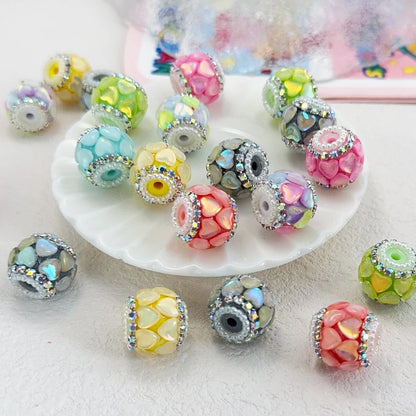 Handmade 50Pcs 16*17MM DIY Fancy Beads/Rhinestone Effect/Hand Made/Jewelry Findings & Components/Round Shape #18278