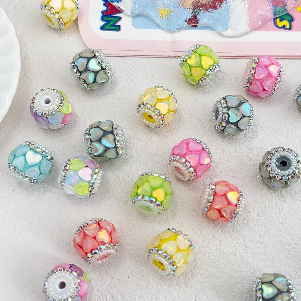 Handmade 50Pcs 16*17MM DIY Fancy Beads/Rhinestone Effect/Hand Made/Jewelry Findings & Components/Round Shape #18278