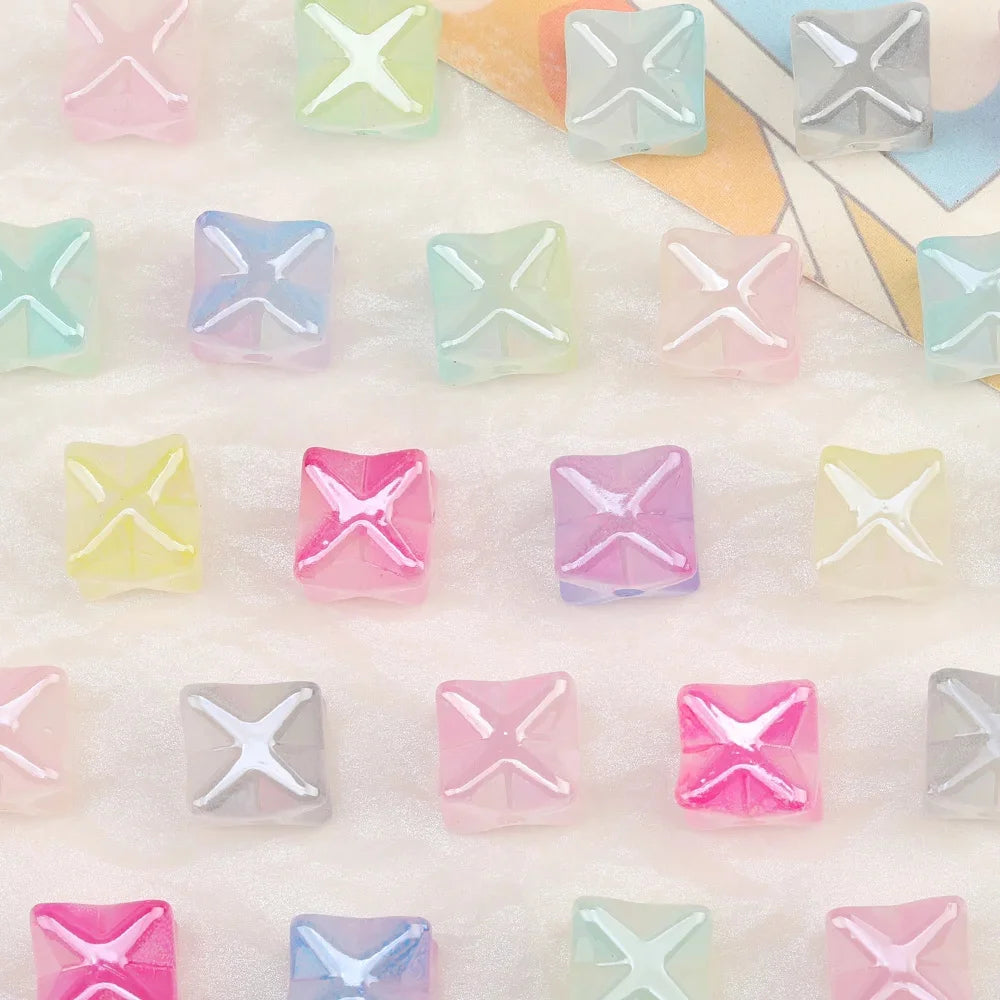Design 100Pcs Jewelry Findings & Components/DIY Beads Making/Hand Made/Flower Shape/Aurora Matte Effect/Acrylic Bead